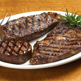 Gift Box: 2 Strip Steaks & 2 Filets - 36 oz - With Wine