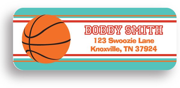 Swoozies Stickers - Basketball - Return Address Label