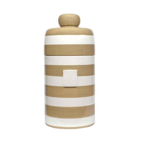 Happy Everything Neutral Stripe Mini Canister