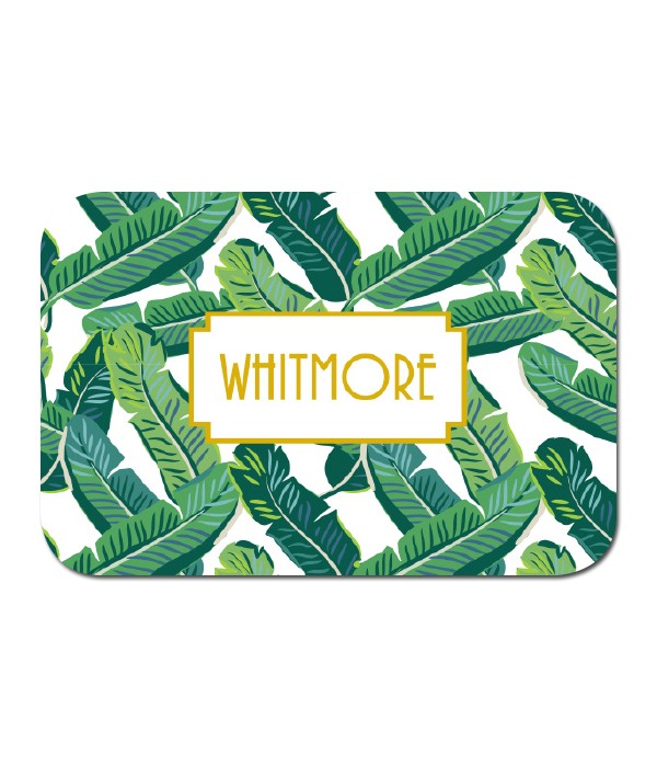 Personalized Palm Leaf Large Glass Cutting Board