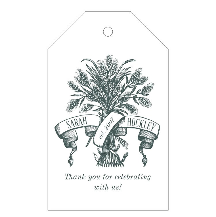 Letterpress Gift Tag - T60 - Wheat