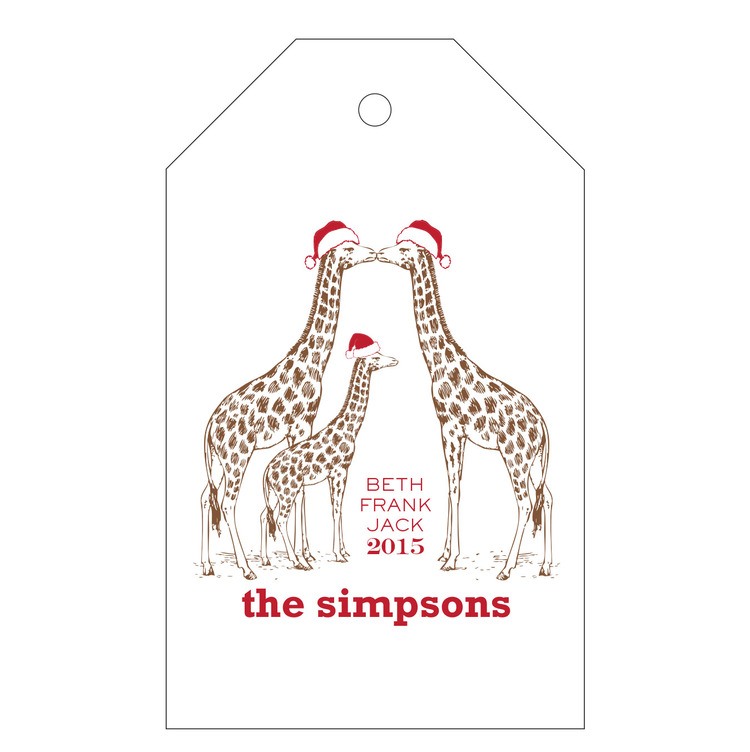 Letterpress Gift Tag - T66 - Giraffe