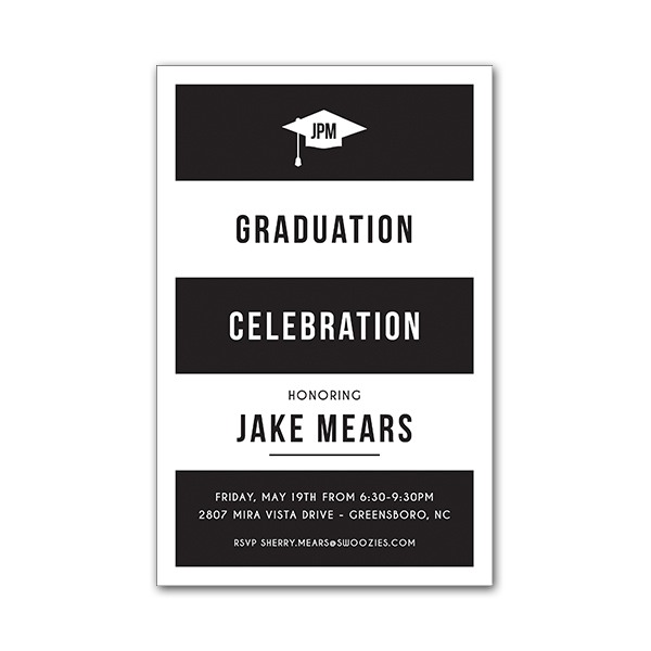 Preppy Stripe Graduation Invitation