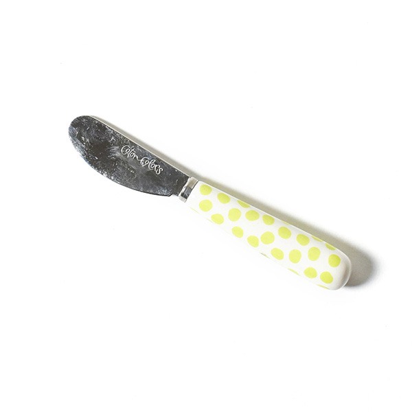 Chartreuse Small Dot Appetizer Spreader