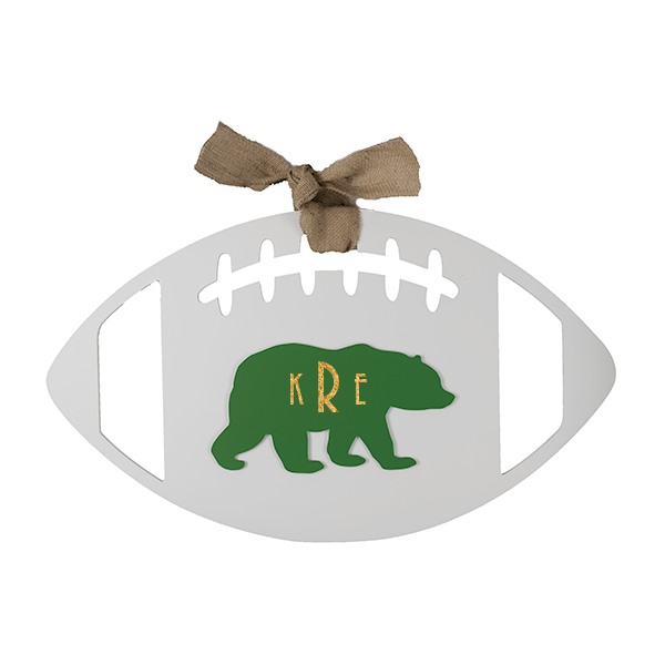 Green Bear Football Door Hanger