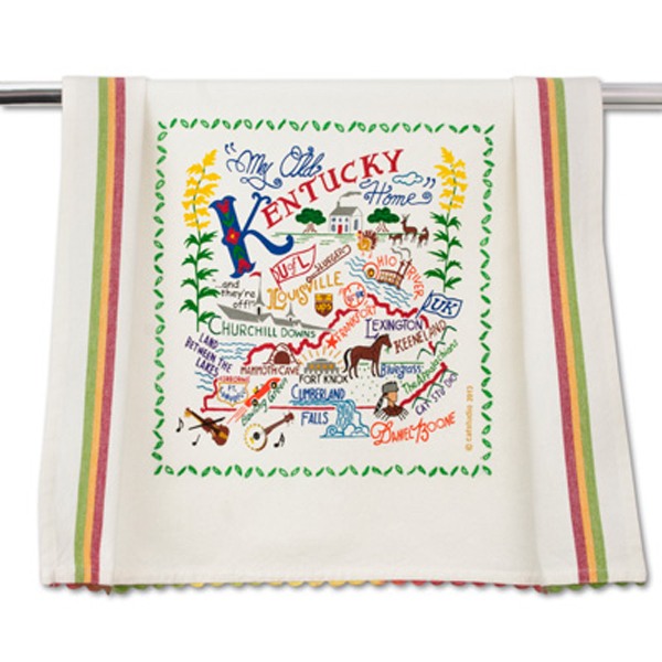 Kentucky State Hand Embroidered Tea Towel