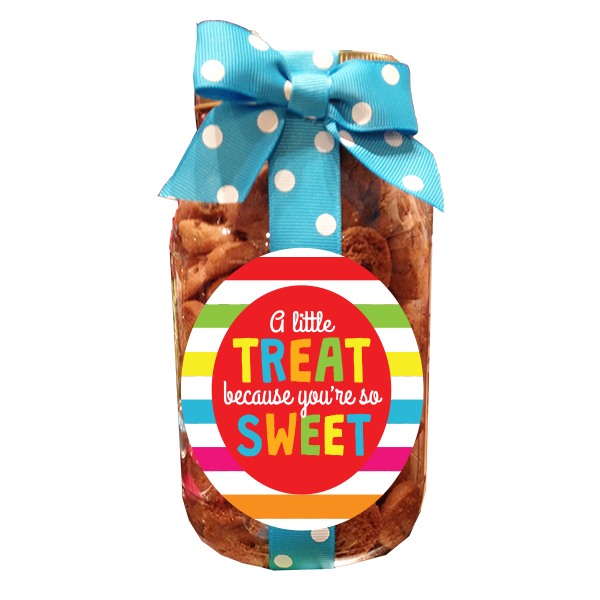 A Little Treat Bright Stripes Mini Chocolate Chip Cookie Jar