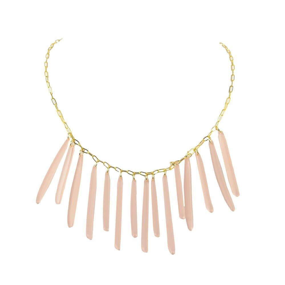 ML xx TP Peach Vertical Bib Necklace