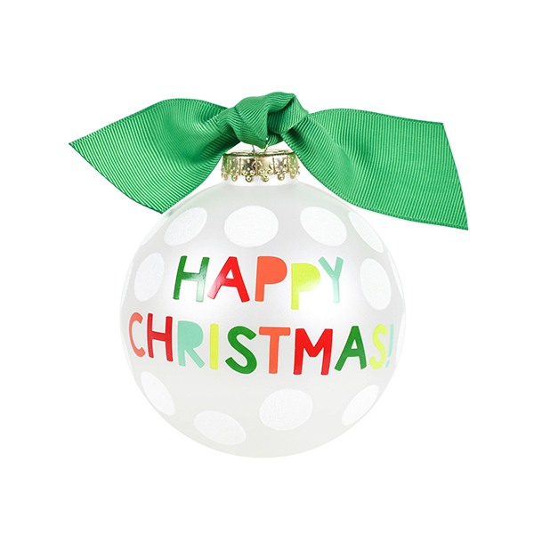 Coton Colors Happy Christmas Glass Ornament