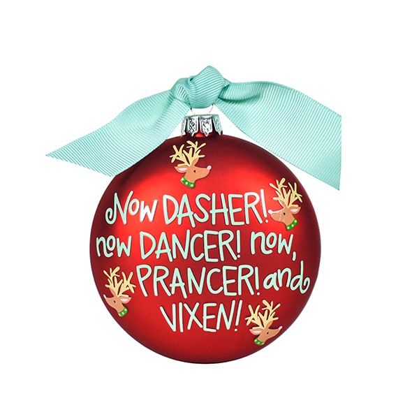 Coton Colors Calling the Reindeer Glass Ornament