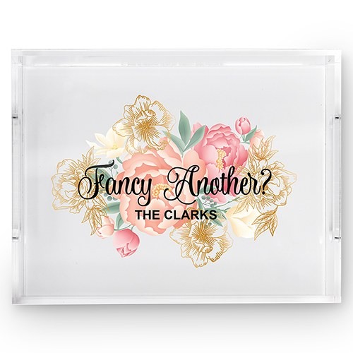 Fancy Another Floral Rectangle Acrylic Tray