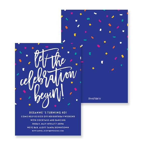 Colorful Let the Celebration Begin Digital Invitation