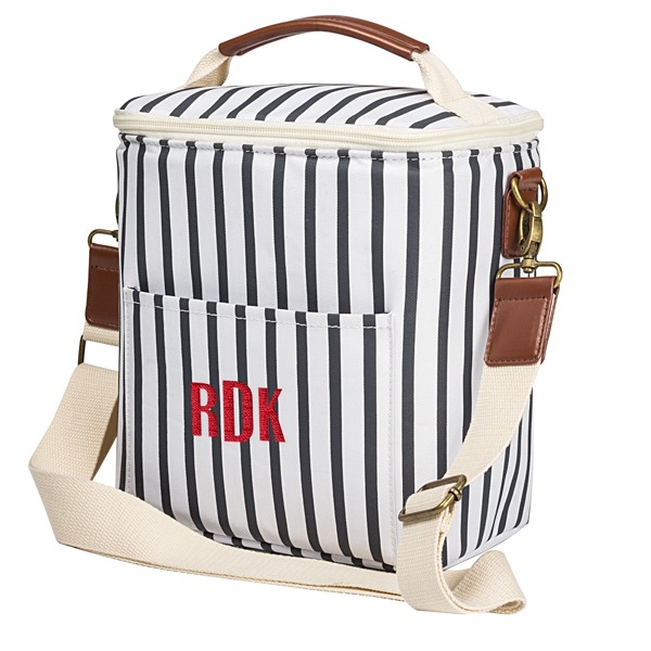 Personalized Striped Lunch Cooler