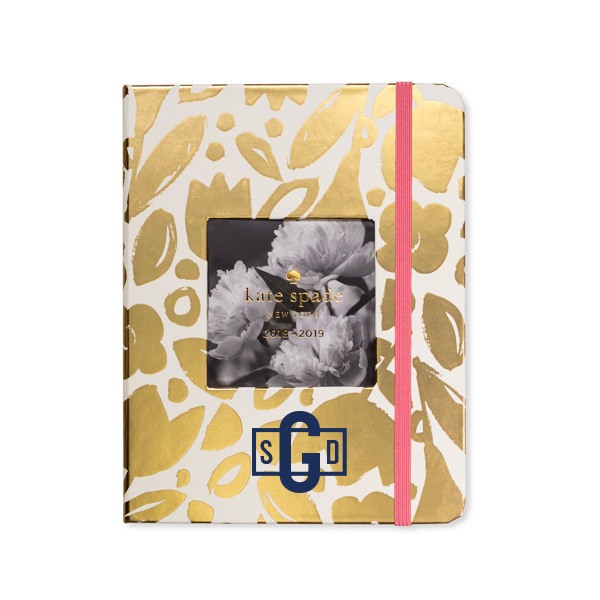 kate spade new york gold floral medium aug 2018 - aug 2019 planner