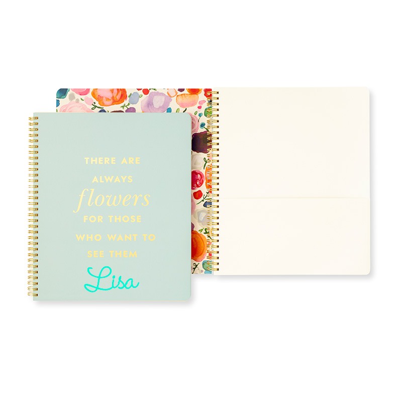 kate spade new york always flowers quote large spiral notebook