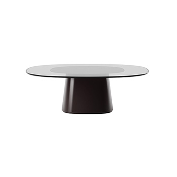 Allure O' Dot Coffee Table - Glossy Black, Black Smokey Glass - Quickship