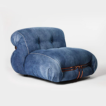 Soriana Lounge Chair - Denim - Quickship Soriana Lounge Chair - Denim - Quickship