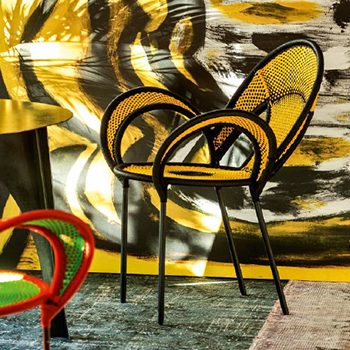 Banjooli Dining Chair -Yellow & Black - Quickship