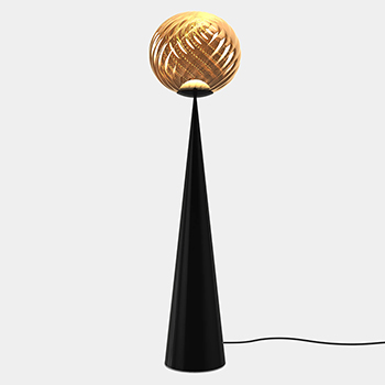 Whirl Fat Cone Floor Lamp - Gold