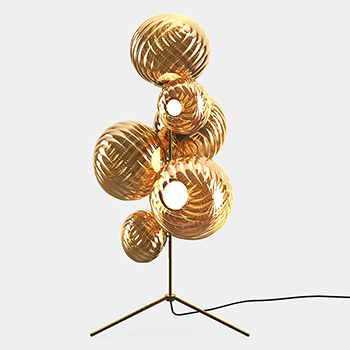 Whirl Floor Chandelier Lamp - Gold