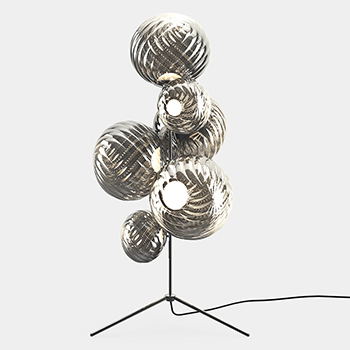 Whirl Floor Chandelier Lamp - Silver