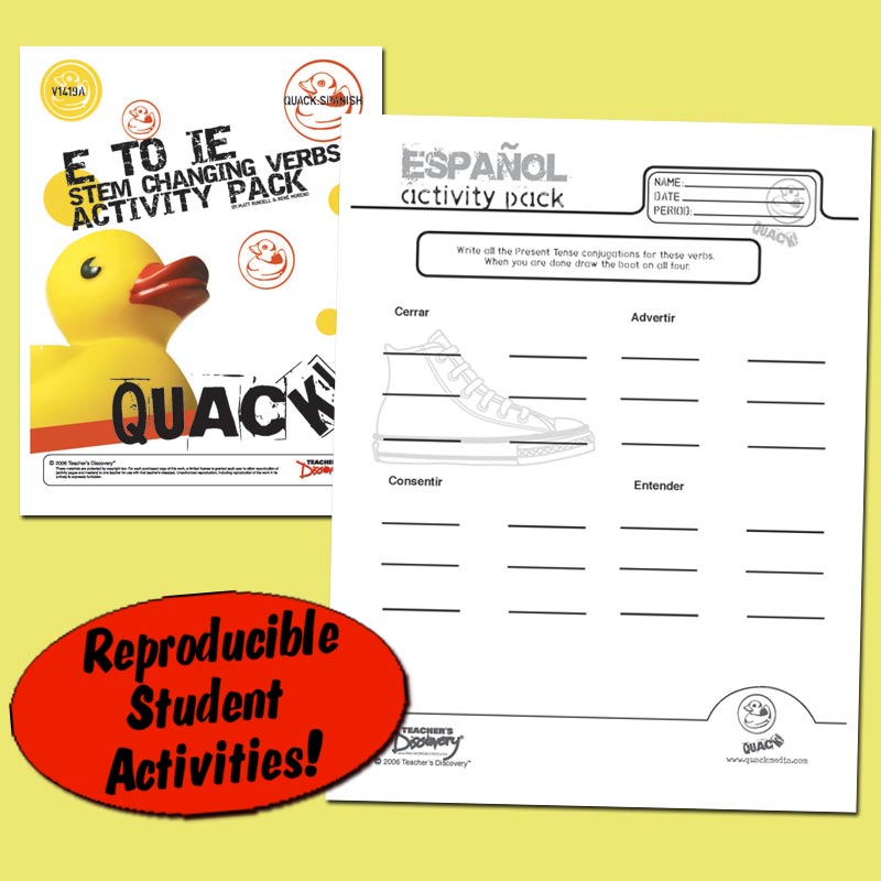 E to IE Stem Changing Verbs Spanish DVD, Spanish Teacher's Discovery