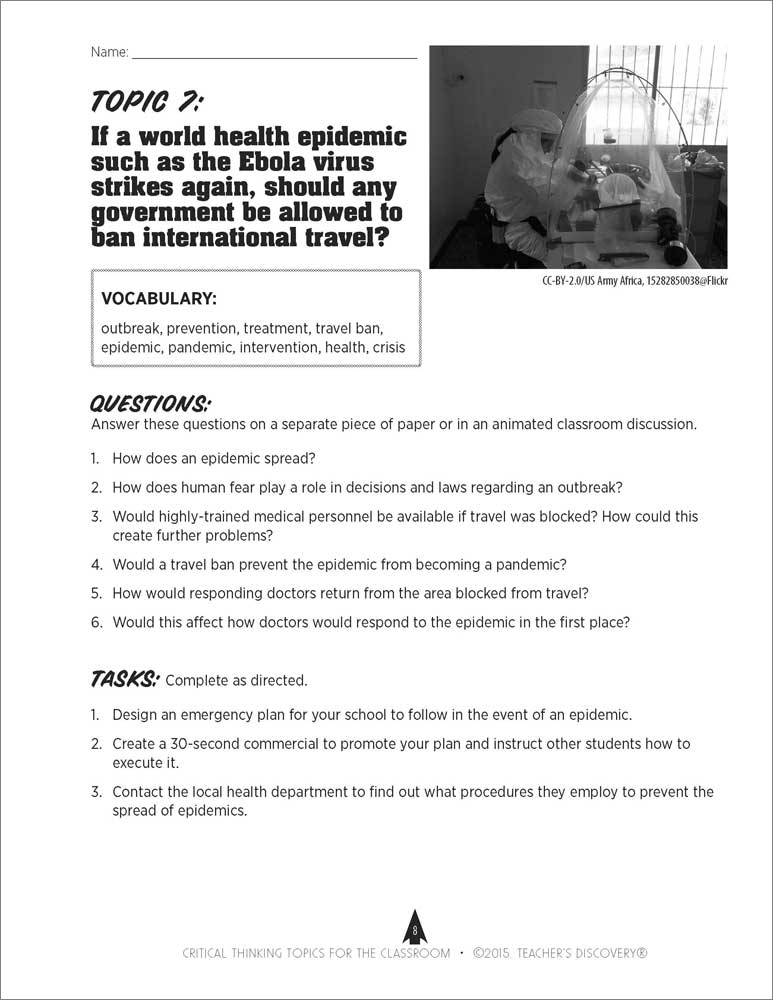 Critical thinking topics for discussion image