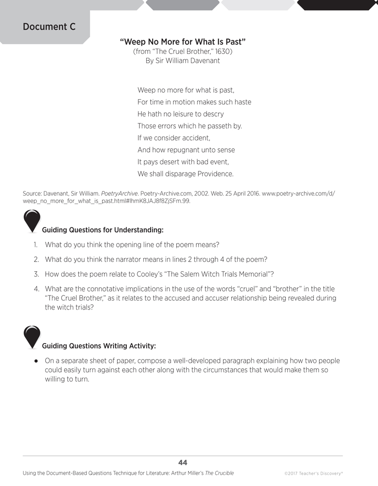 Using the DocumentBased Questions Technique for Literature Arthur