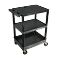 LUXOR|H.WILSON Endura® Heavy-Duty Utility Cart - 2 Shelves/1 Tub