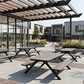 Shaka Picnic Table - 94 in.W x 67 in.D Rectangle Top with Bench Seat