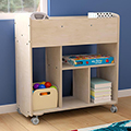 Bright Beginnings Double-Sided Mobile Storage Cart w/10 Storage Compartments