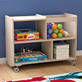 Bright Beginnings Double-Sided Mobile Storage Cart w/4 Storage Compartments