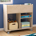 Bright Beginnings Double-Sided Mobile Storage Cart w/6 Storage Compartments