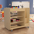 Bright Beginnings Mobile Storage Cart Vertical & Horizontal Storage Compartments