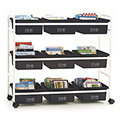 Copernicus Book Browser Cart with Recycled Plastic Tubs