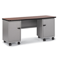Smith System® Cascade® Teachers Desk - Double Cabinet with Locking Pedestal