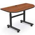 MooreCo® Height Adjustable Flipper Table - Half Round