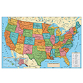 Laminated Political Poster Map - United States