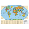 Laminated Political Poster Map - World