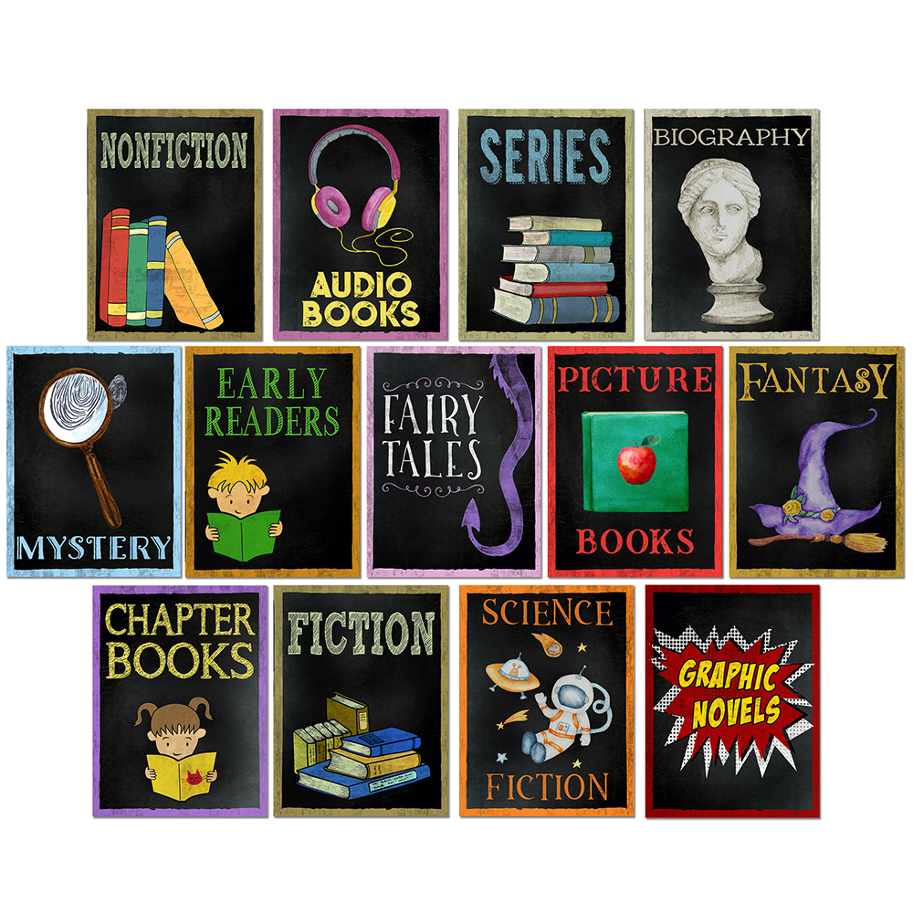 Posters Library and Classroom Literary Laminated Posters 13/Set