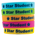 Star Student Silicone Wristbands - 10/Pkg