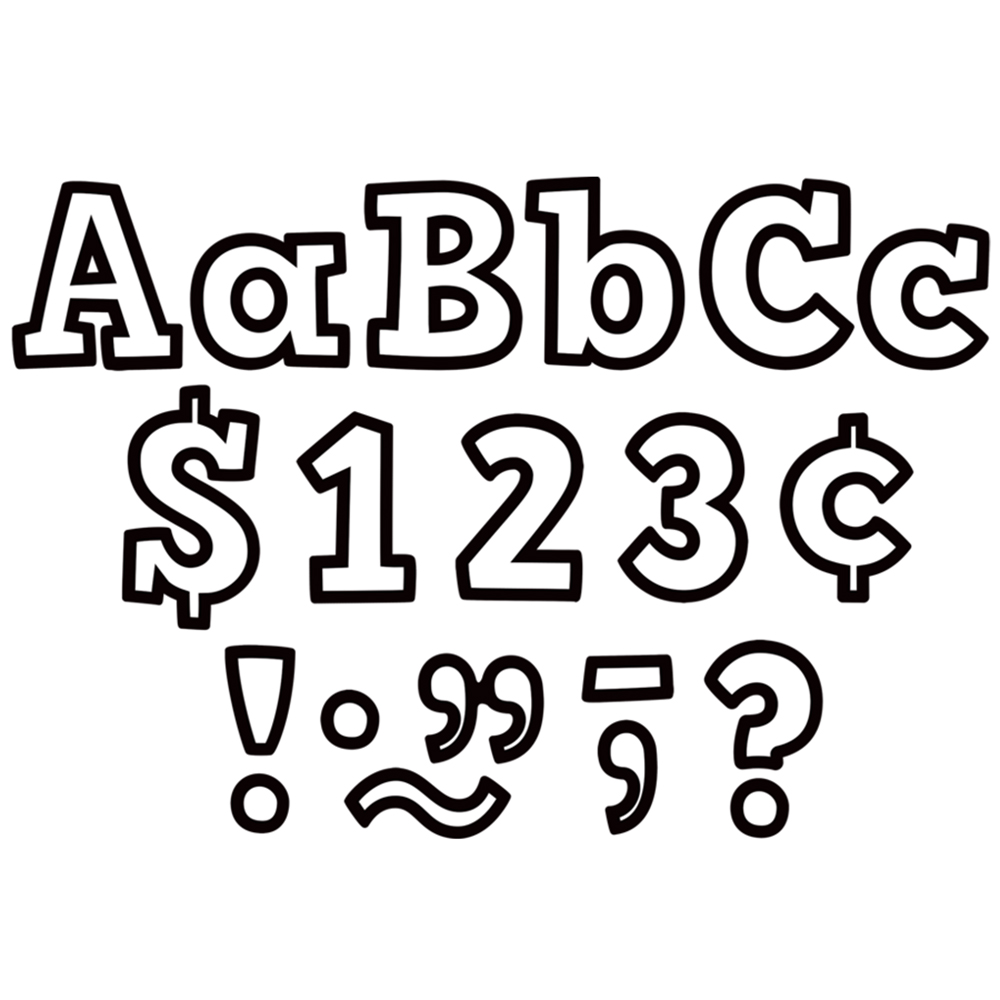 Bulletin Board Decor Black & White Bold Block Bulletin Board Letters