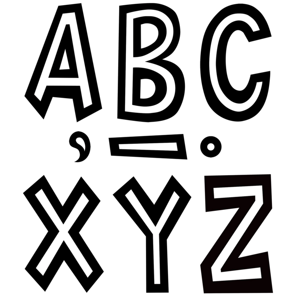 Bulletin Board Decor Black and White Fun Font Bulletin Board Letters 7 in.H