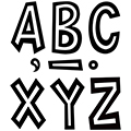 Black and White Fun Font Bulletin Board Letters - 7 in.H