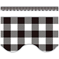 Black and White Gingham Scalloped Border Trim
