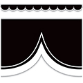 Black with White Scalloped Die-Cut Border Trim