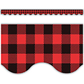 Red and Black Gingham Scalloped Border Trim
