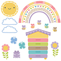 Rainbow Garden Bulletin Board Set