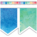 Watercolor Pennants Die-Cut Border Trim