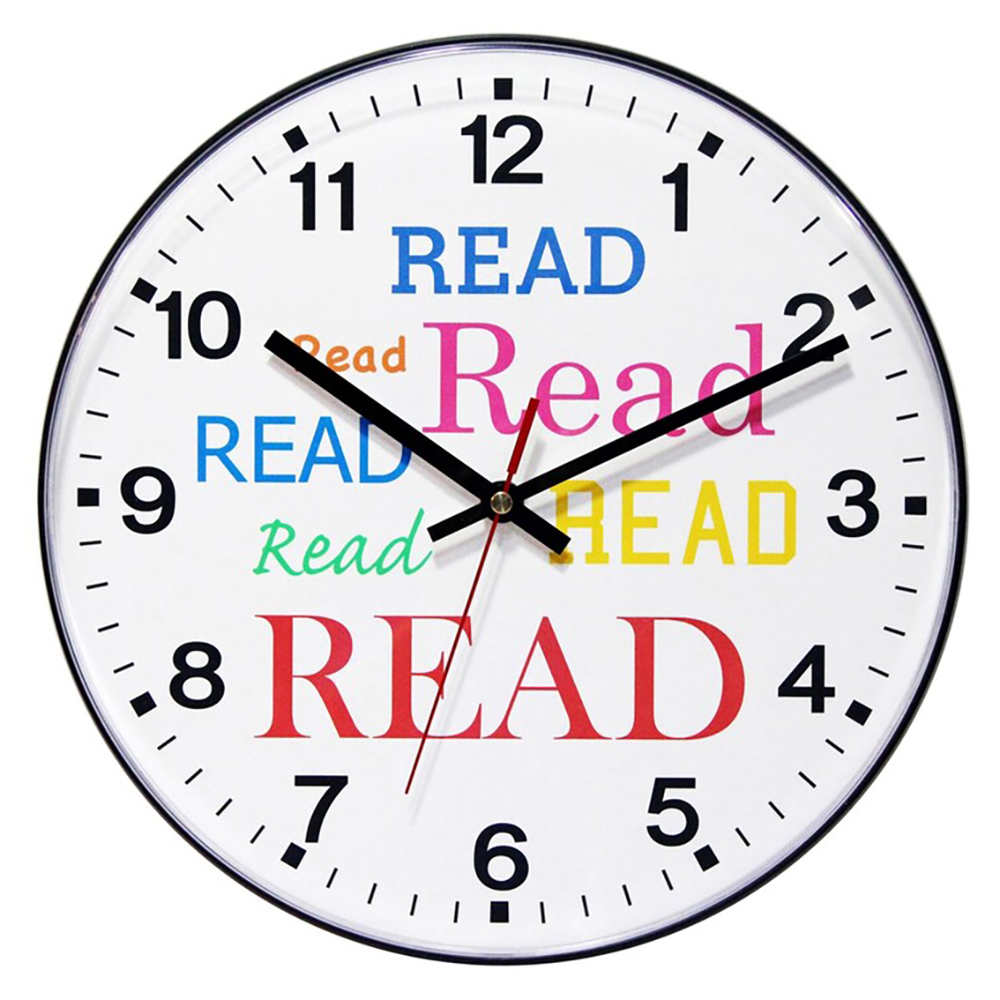 Clocks Read, Read, Read Wall Clock 12 in. Diameter